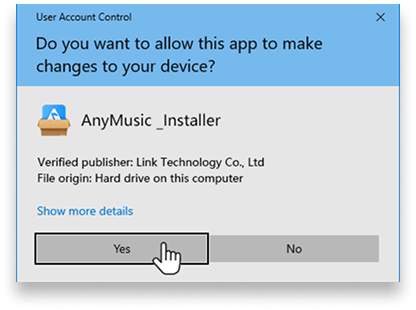 Click 'Yes' to continue