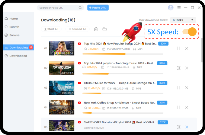 5x downloadsnelheid
